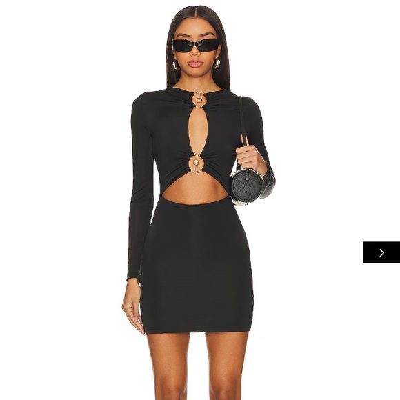 superdown Dresses & Skirts - Superdown Black Long Sleeve Cut-Out Dress